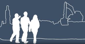 silhouette of construction worke at site illustration