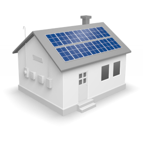 Hourse with solar panels illustration