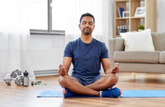 man on yoga mat