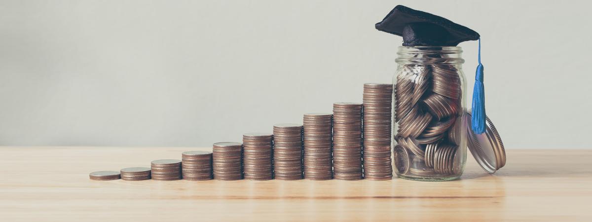 coins with graduation cap