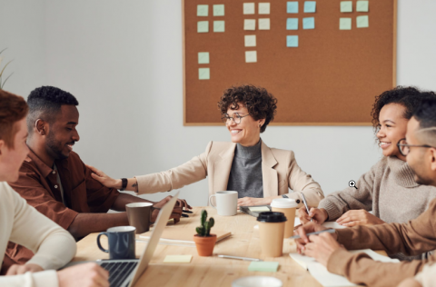 People in meeting around a table